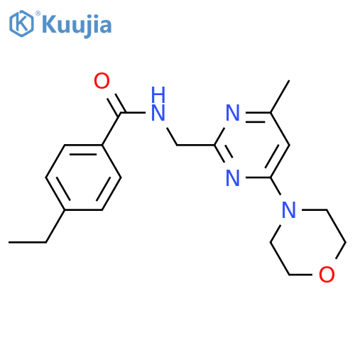 4-ethyl-N-{4-methyl-6-(morpholin-4-yl)pyrimidin-2-ylmethyl}benzamide structure