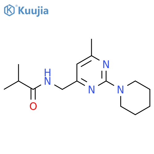 2-methyl-N-{[6-methyl-2-(piperidin-1-yl)pyrimidin-4-yl]methyl}propanamide structure