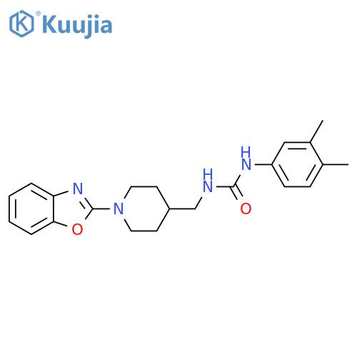 3-{[1-(1,3-benzoxazol-2-yl)piperidin-4-yl]methyl}-1-(3,4-dimethylphenyl)urea structure