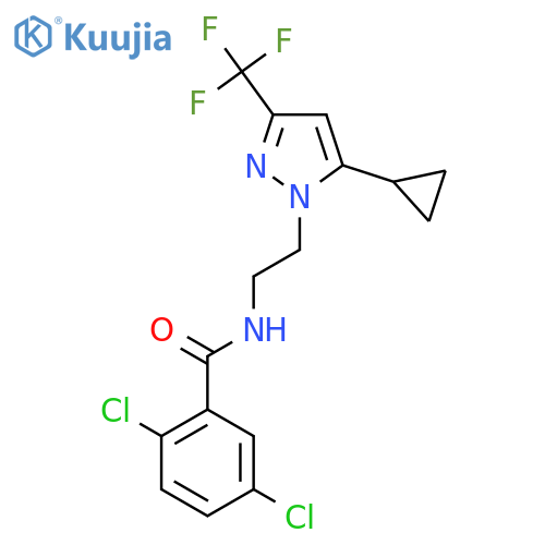 2,5-dichloro-N-{2-5-cyclopropyl-3-(trifluoromethyl)-1H-pyrazol-1-ylethyl}benzamide structure