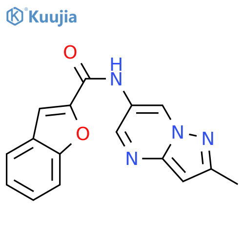 N-{2-methylpyrazolo[1,5-a]pyrimidin-6-yl}-1-benzofuran-2-carboxamide structure