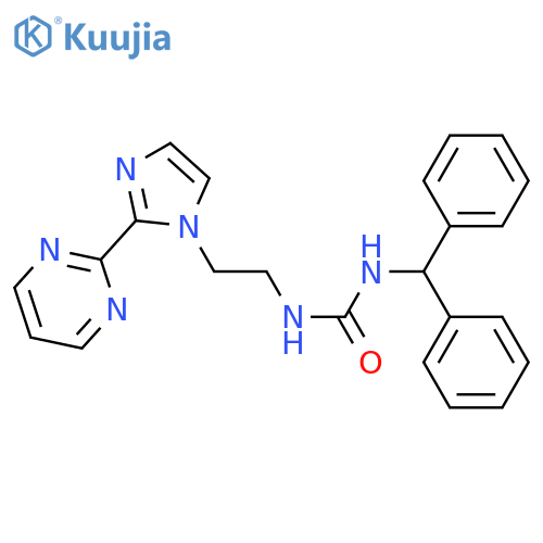 1-(diphenylmethyl)-3-{2-2-(pyrimidin-2-yl)-1H-imidazol-1-ylethyl}urea structure