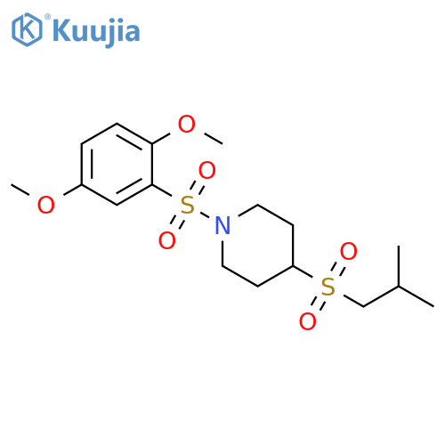 1-(2,5-dimethoxybenzenesulfonyl)-4-(2-methylpropanesulfonyl)piperidine structure