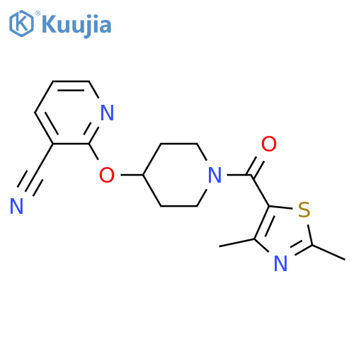 2-{[1-(2,4-dimethyl-1,3-thiazole-5-carbonyl)piperidin-4-yl]oxy}pyridine-3-carbonitrile structure