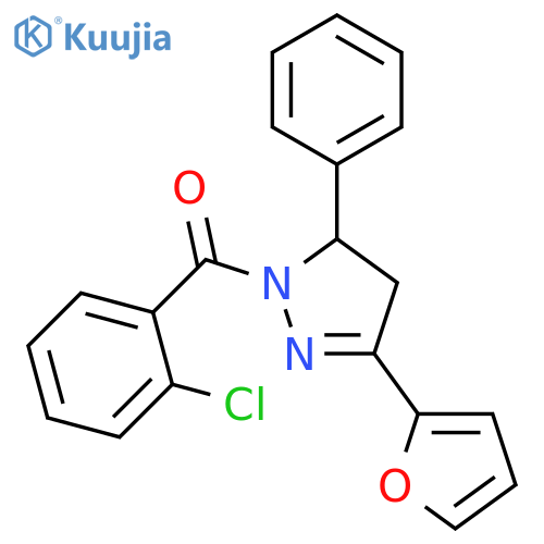 1-(2-chlorobenzoyl)-3-(furan-2-yl)-5-phenyl-4,5-dihydro-1H-pyrazole structure