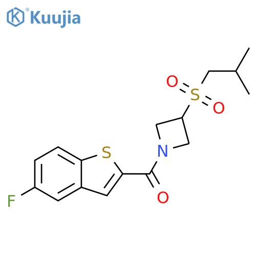 1-(5-fluoro-1-benzothiophene-2-carbonyl)-3-(2-methylpropanesulfonyl)azetidine structure