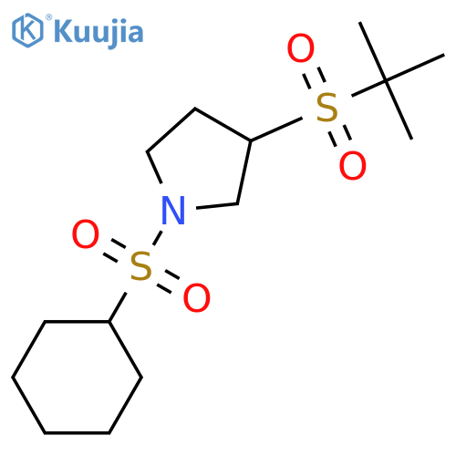 1-(cyclohexanesulfonyl)-3-(2-methylpropane-2-sulfonyl)pyrrolidine structure