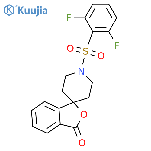 1'-(2,6-difluorobenzenesulfonyl)-3H-spiro[2-benzofuran-1,4'-piperidine]-3-one structure