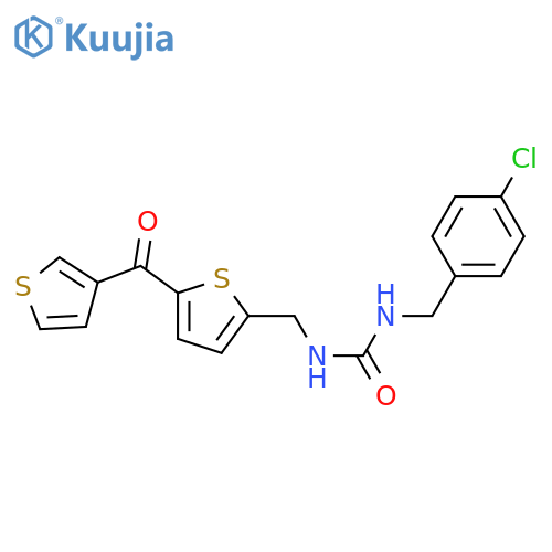 1-[(4-chlorophenyl)methyl]-3-{[5-(thiophene-3-carbonyl)thiophen-2-yl]methyl}urea structure