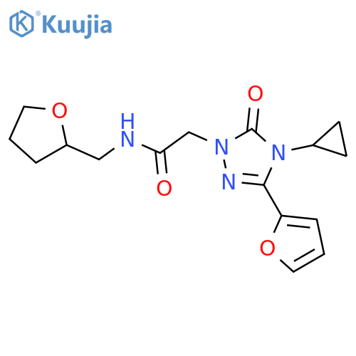 2-[4-cyclopropyl-3-(furan-2-yl)-5-oxo-4,5-dihydro-1H-1,2,4-triazol-1-yl]-N-[(oxolan-2-yl)methyl]acetamide structure