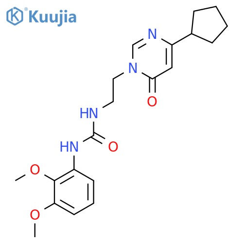 3-2-(4-cyclopentyl-6-oxo-1,6-dihydropyrimidin-1-yl)ethyl-1-(2,3-dimethoxyphenyl)urea structure