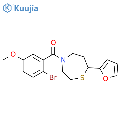 4-(2-bromo-5-methoxybenzoyl)-7-(furan-2-yl)-1,4-thiazepane structure