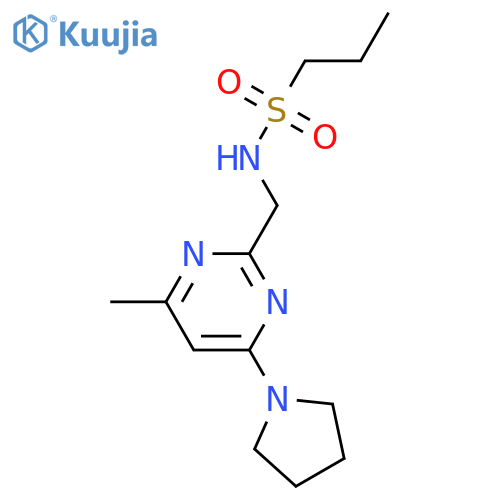 N-{4-methyl-6-(pyrrolidin-1-yl)pyrimidin-2-ylmethyl}propane-1-sulfonamide structure