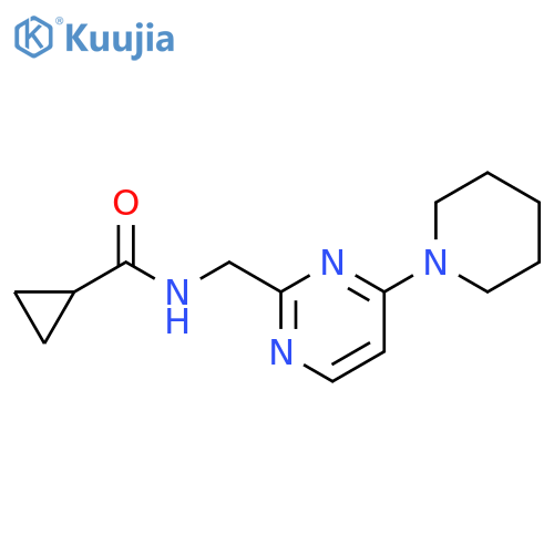 N-{[4-(piperidin-1-yl)pyrimidin-2-yl]methyl}cyclopropanecarboxamide structure