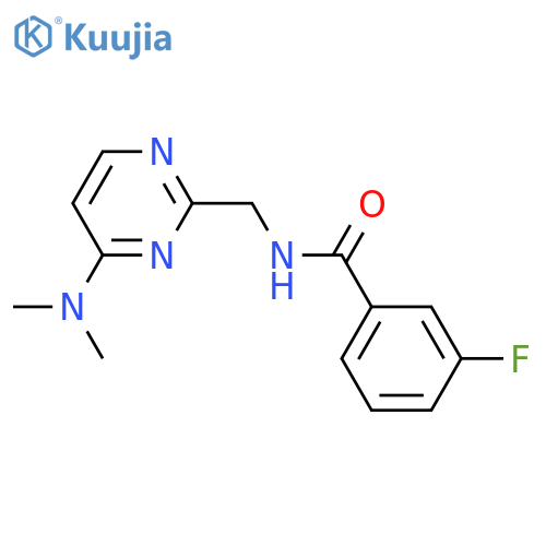 N-{[4-(dimethylamino)pyrimidin-2-yl]methyl}-3-fluorobenzamide structure