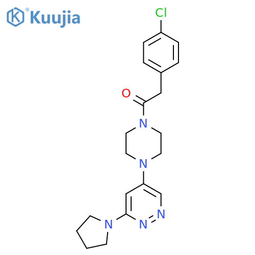 2-(4-chlorophenyl)-1-{4-6-(pyrrolidin-1-yl)pyridazin-4-ylpiperazin-1-yl}ethan-1-one structure