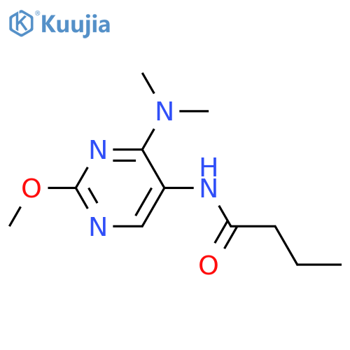 N-[4-(dimethylamino)-2-methoxypyrimidin-5-yl]butanamide structure