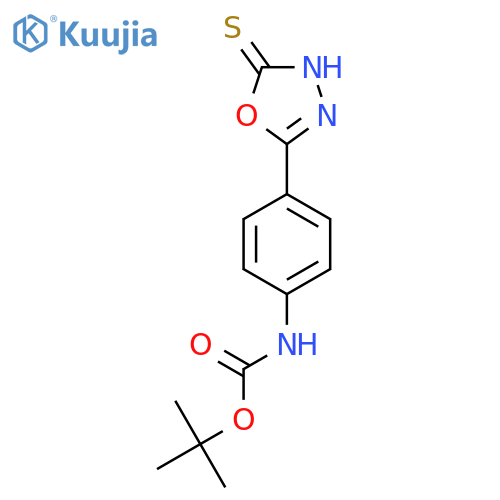 tert-butyl (4-(5-mercapto-1,3,4-oxadiazol-2-yl)phenyl)carbamate structure