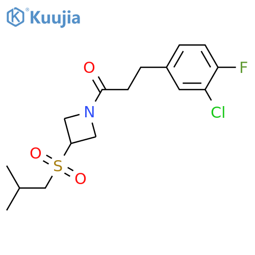 3-(3-chloro-4-fluorophenyl)-1-[3-(2-methylpropanesulfonyl)azetidin-1-yl]propan-1-one structure