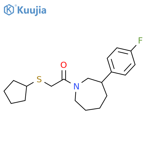2-(cyclopentylsulfanyl)-1-[3-(4-fluorophenyl)azepan-1-yl]ethan-1-one structure