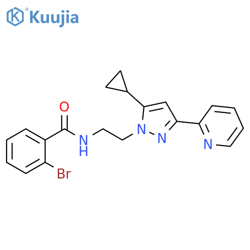 2-bromo-N-{2-[5-cyclopropyl-3-(pyridin-2-yl)-1H-pyrazol-1-yl]ethyl}benzamide structure