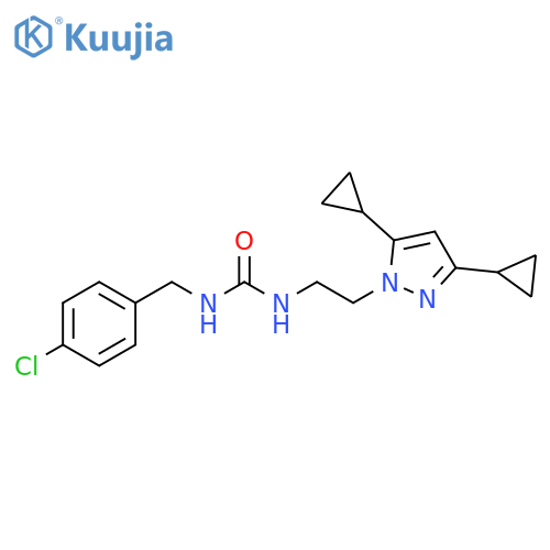 1-[(4-chlorophenyl)methyl]-3-[2-(3,5-dicyclopropyl-1H-pyrazol-1-yl)ethyl]urea structure