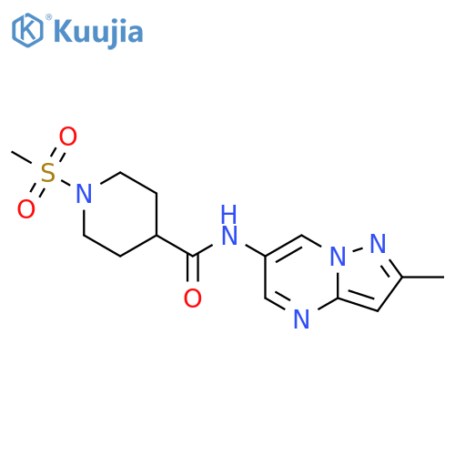1-methanesulfonyl-N-{2-methylpyrazolo[1,5-a]pyrimidin-6-yl}piperidine-4-carboxamide structure