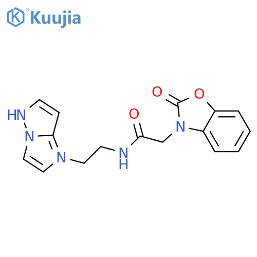 2-(2-oxo-2,3-dihydro-1,3-benzoxazol-3-yl)-N-(2-{1H-pyrazolo[1,5-a]imidazol-1-yl}ethyl)acetamide structure
