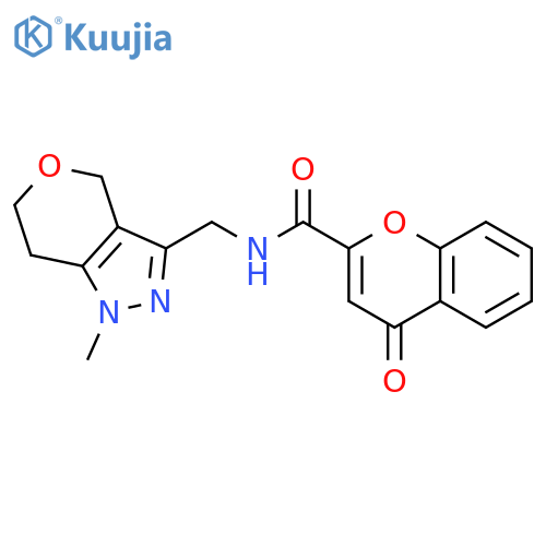 N-({1-methyl-1H,4H,6H,7H-pyrano4,3-cpyrazol-3-yl}methyl)-4-oxo-4H-chromene-2-carboxamide structure