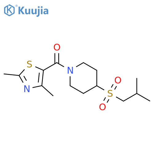1-(2,4-dimethyl-1,3-thiazole-5-carbonyl)-4-(2-methylpropanesulfonyl)piperidine structure