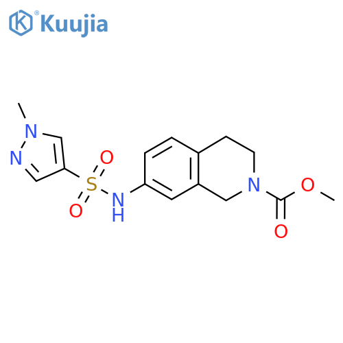 methyl 7-(1-methyl-1H-pyrazole-4-sulfonamido)-1,2,3,4-tetrahydroisoquinoline-2-carboxylate structure