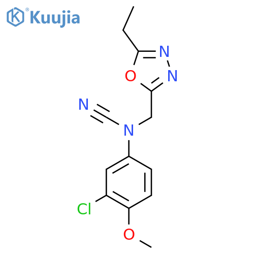 3-chloro-N-cyano-N-[(5-ethyl-1,3,4-oxadiazol-2-yl)methyl]-4-methoxyaniline structure