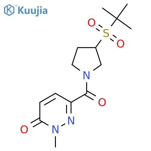 2-methyl-6-3-(2-methylpropane-2-sulfonyl)pyrrolidine-1-carbonyl-2,3-dihydropyridazin-3-one structure