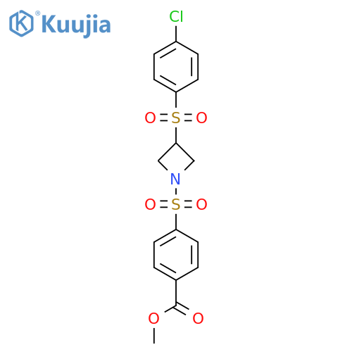 methyl 4-{3-(4-chlorobenzenesulfonyl)azetidin-1-ylsulfonyl}benzoate structure