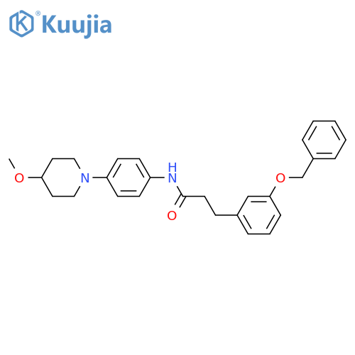 3-3-(benzyloxy)phenyl-N-4-(4-methoxypiperidin-1-yl)phenylpropanamide structure