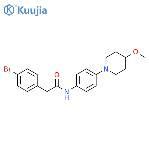 2-(4-bromophenyl)-N-[4-(4-methoxypiperidin-1-yl)phenyl]acetamide structure