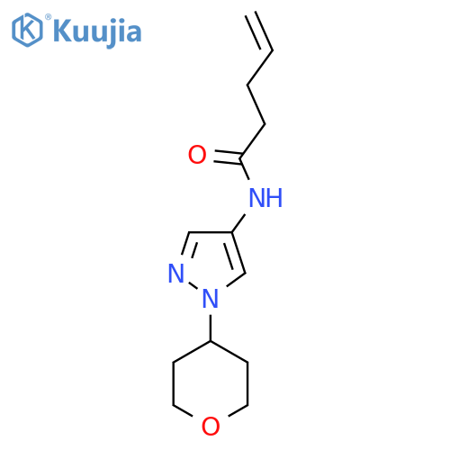 N-(1-(tetrahydro-2H-pyran-4-yl)-1H-pyrazol-4-yl)pent-4-enamide structure