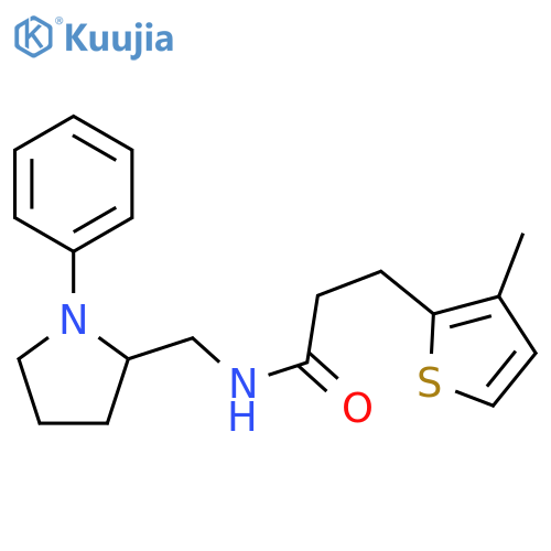 3-(3-methylthiophen-2-yl)-N-[(1-phenylpyrrolidin-2-yl)methyl]propanamide structure