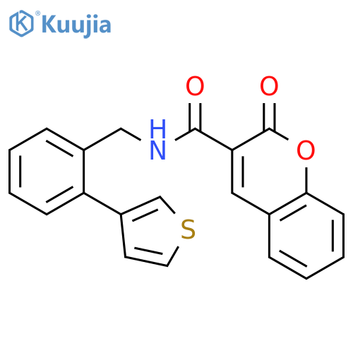 2-oxo-N-(2-(thiophen-3-yl)benzyl)-2H-chromene-3-carboxamide structure