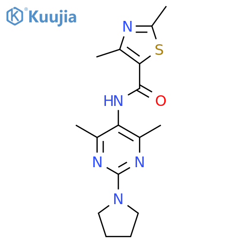 N-4,6-dimethyl-2-(pyrrolidin-1-yl)pyrimidin-5-yl-2,4-dimethyl-1,3-thiazole-5-carboxamide structure