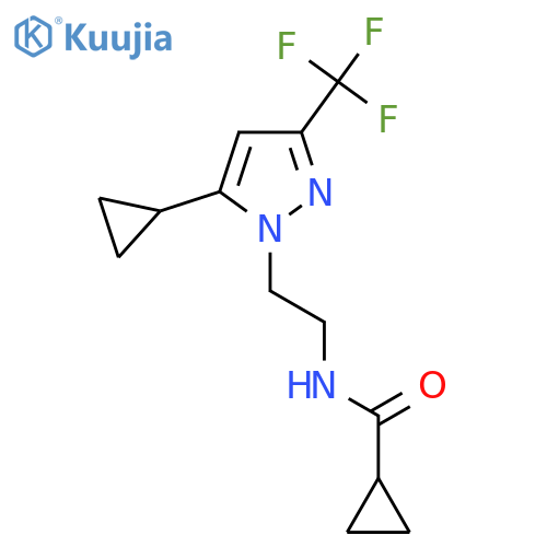 N-{2-[5-cyclopropyl-3-(trifluoromethyl)-1H-pyrazol-1-yl]ethyl}cyclopropanecarboxamide structure