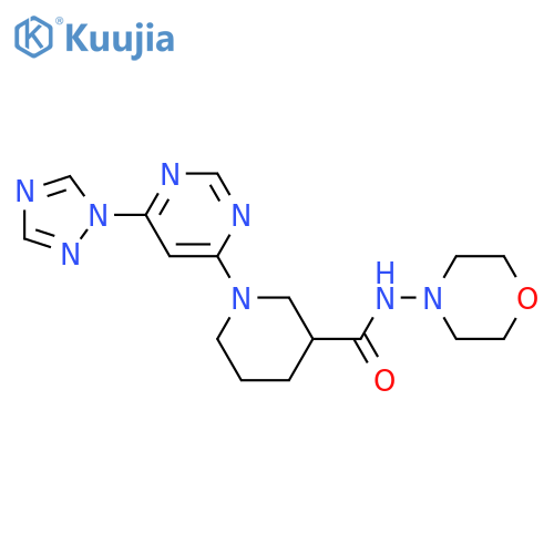 N-morpholin-4-yl-1-[6-(1,2,4-triazol-1-yl)pyrimidin-4-yl]piperidine-3-carboxamide structure