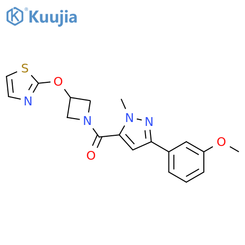 [3-(3-Methoxyphenyl)-1-methyl-1H-pyrazol-5-yl][3-(2-thiazolyloxy)-1-azetidinyl]methanone structure