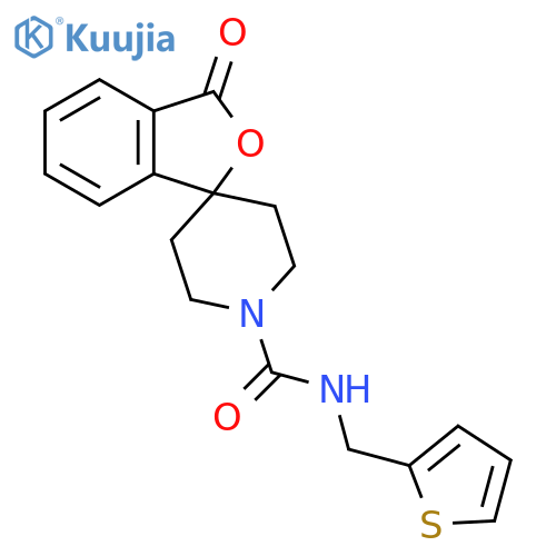 3-oxo-N-[(thiophen-2-yl)methyl]-3H-spiro[2-benzofuran-1,4'-piperidine]-1'-carboxamide structure