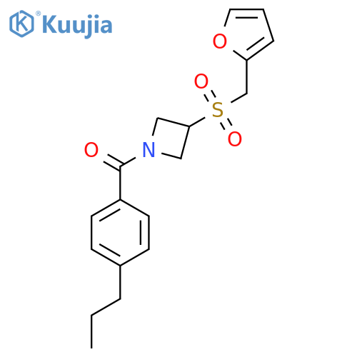 3-(furan-2-yl)methanesulfonyl-1-(4-propylbenzoyl)azetidine structure