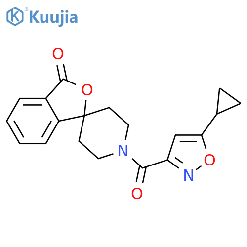 1'-(5-cyclopropyl-1,2-oxazole-3-carbonyl)-3H-spiro[2-benzofuran-1,4'-piperidine]-3-one structure