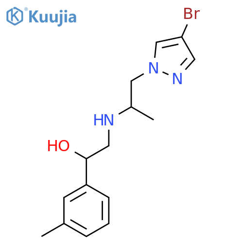 2-{[1-(4-bromo-1H-pyrazol-1-yl)propan-2-yl]amino}-1-(3-methylphenyl)ethan-1-ol structure