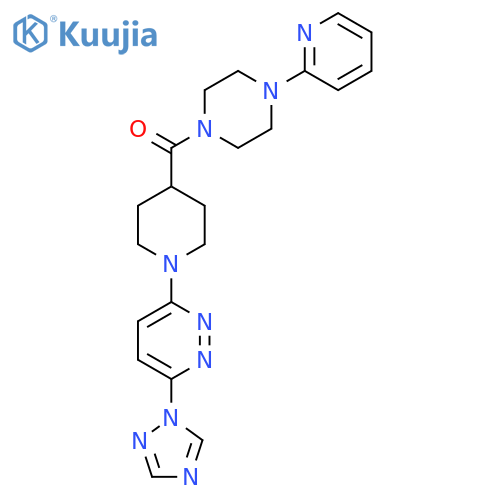 (1-(6-(1H-1,2,4-triazol-1-yl)pyridazin-3-yl)piperidin-4-yl)(4-(pyridin-2-yl)piperazin-1-yl)methanone structure