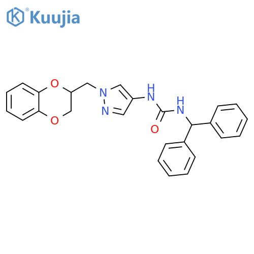 N-[1-[(2,3-Dihydro-1,4-benzodioxin-2-yl)methyl]-1H-pyrazol-4-yl]-N′-(diphenylmethyl)urea structure