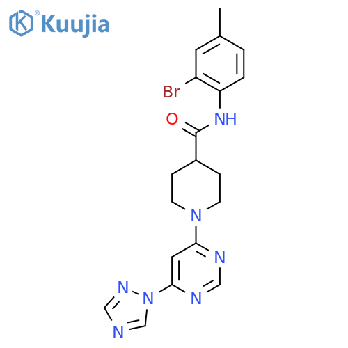 1-(6-(1H-1,2,4-triazol-1-yl)pyrimidin-4-yl)-N-(2-bromo-4-methylphenyl)piperidine-4-carboxamide structure